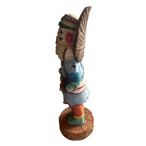 Handcrafted Kachina Doll With Detailed Feathers & Vibrant Colors - Picture 2 of 7